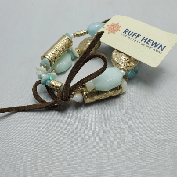 Ruff hewn Bohemian suede tassel stretch bracelet - Picture 4 of 5